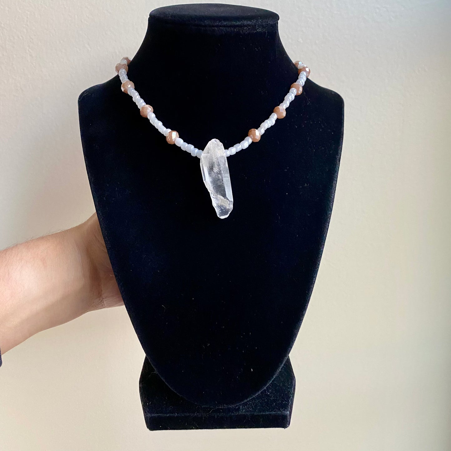 Sparkle Clear Quartz Beaded Necklace