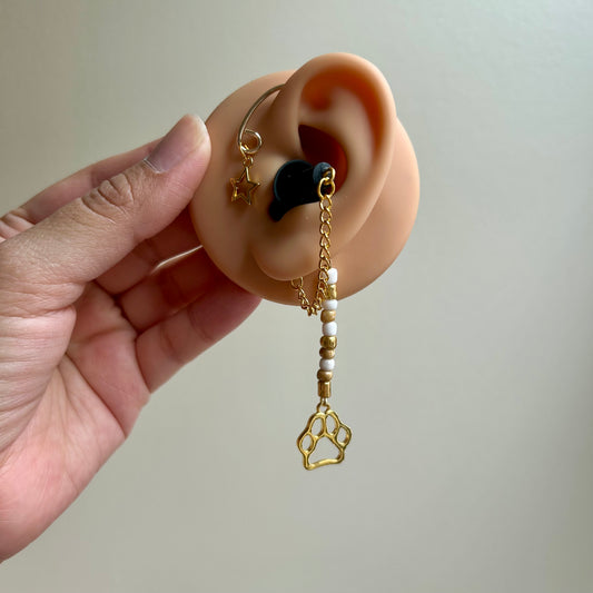 Paw Print Earplug Ear Cuffs