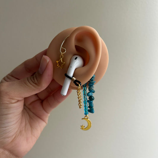 Blue Apatite Moon AirPod Ear Cuffs