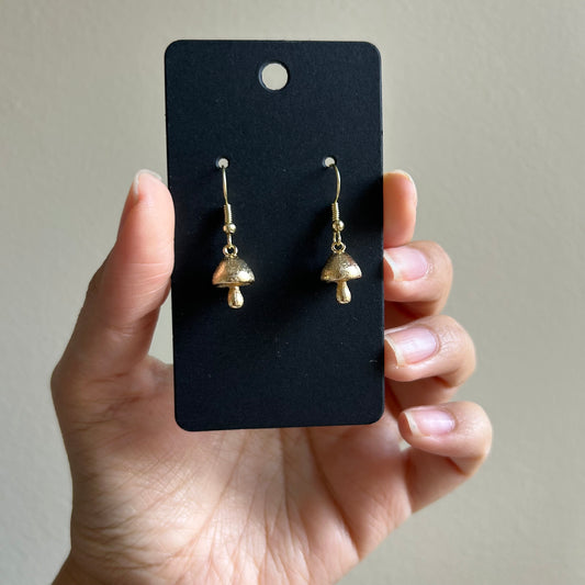 Tiny Gold Mushroom Earrings