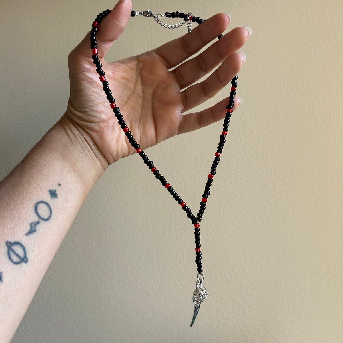 Bird Skull Lariat Necklace