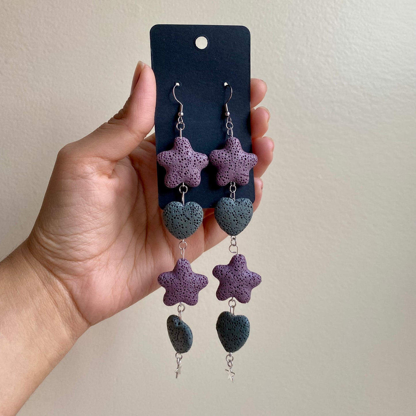 Quirky Lava Stone Earrings