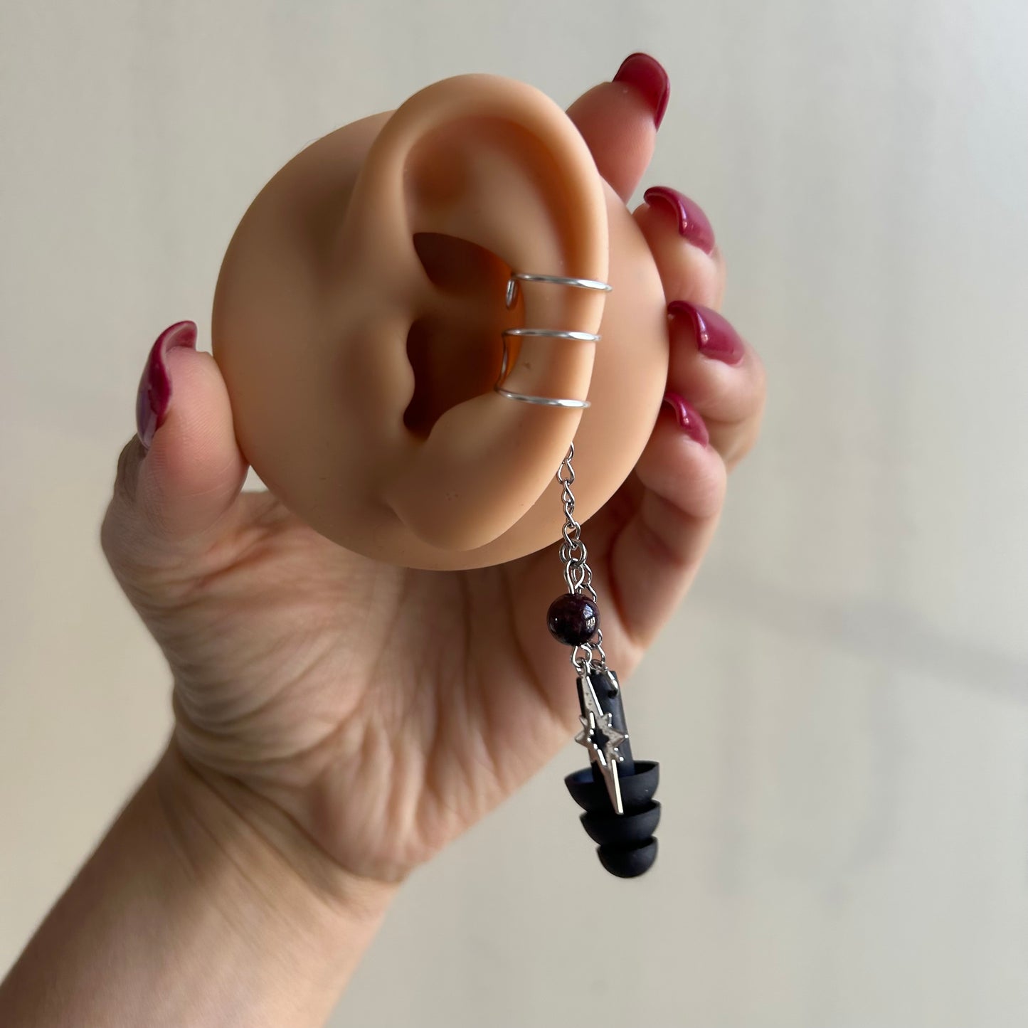 Garnet Star Earplug Ear Cuffs