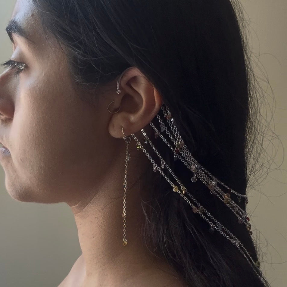 Rainbow Sparkle Veil Ear Cuffs