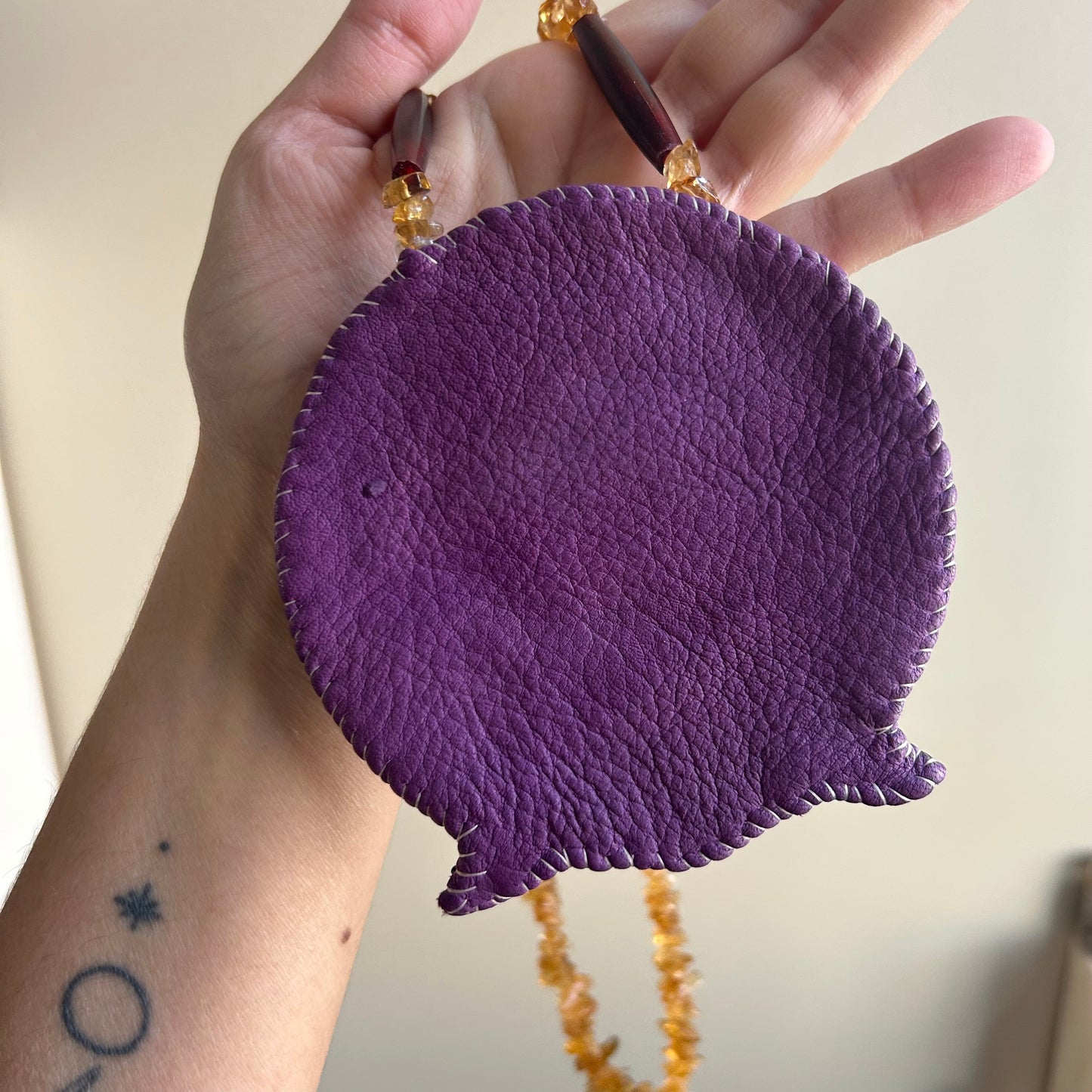 Triple Goddess Pentacle Beaded Rosette