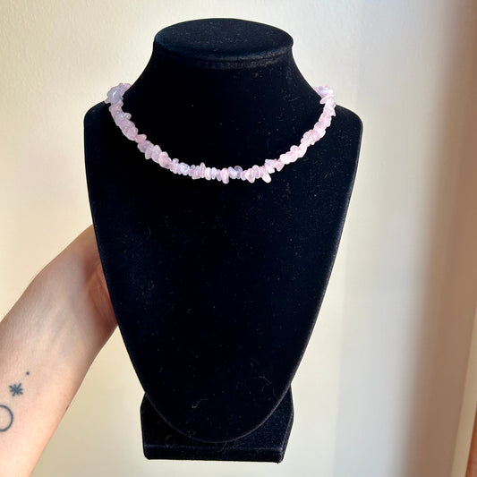 Rose Quartz Crystal Choker