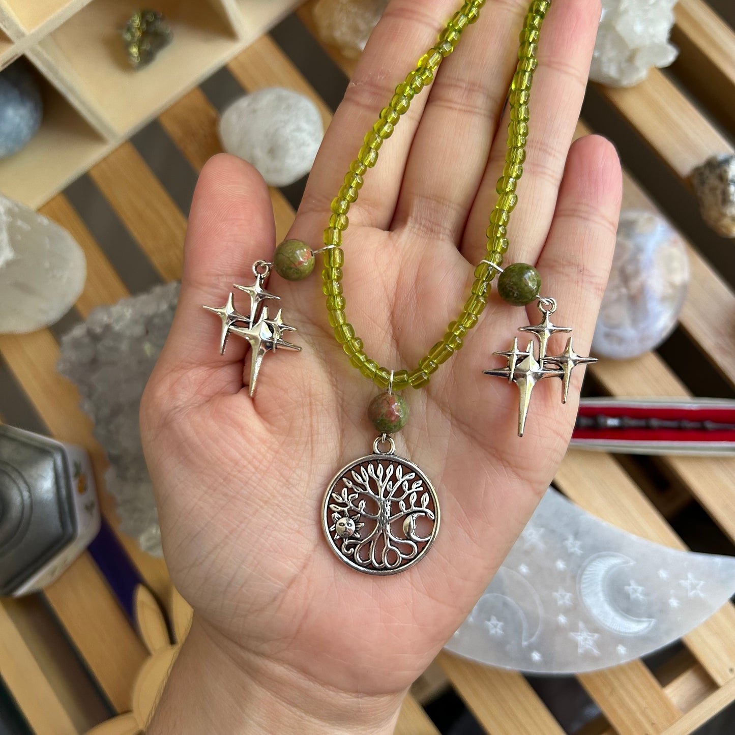 Unakite Universe Beaded Necklace
