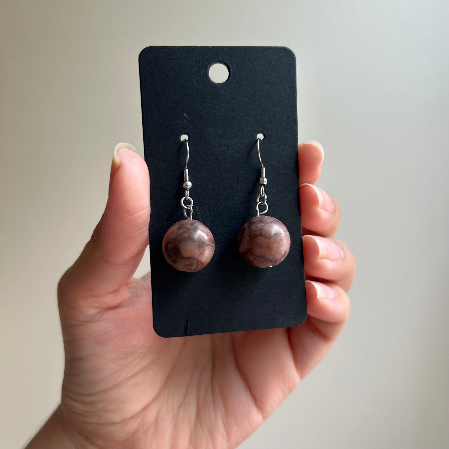 Round Agate Earrings