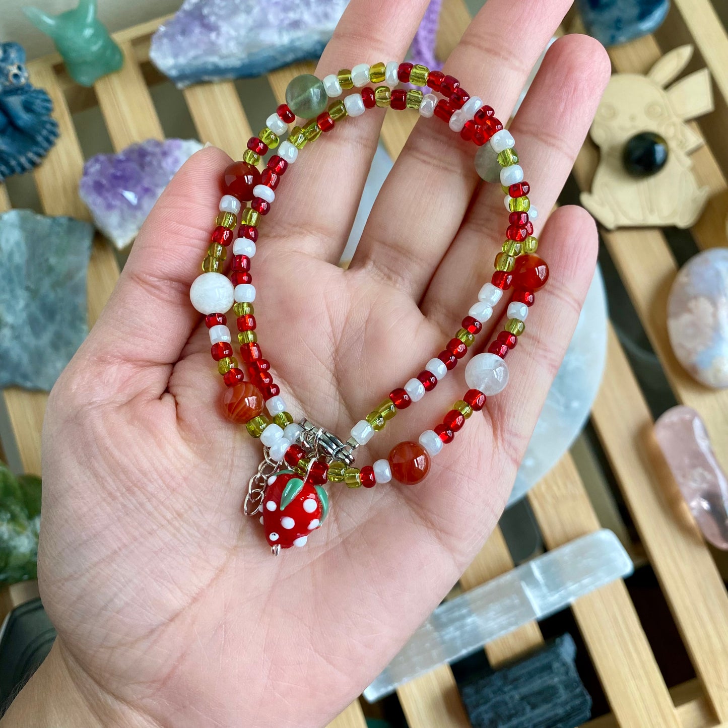 Strawberry Beaded Necklace