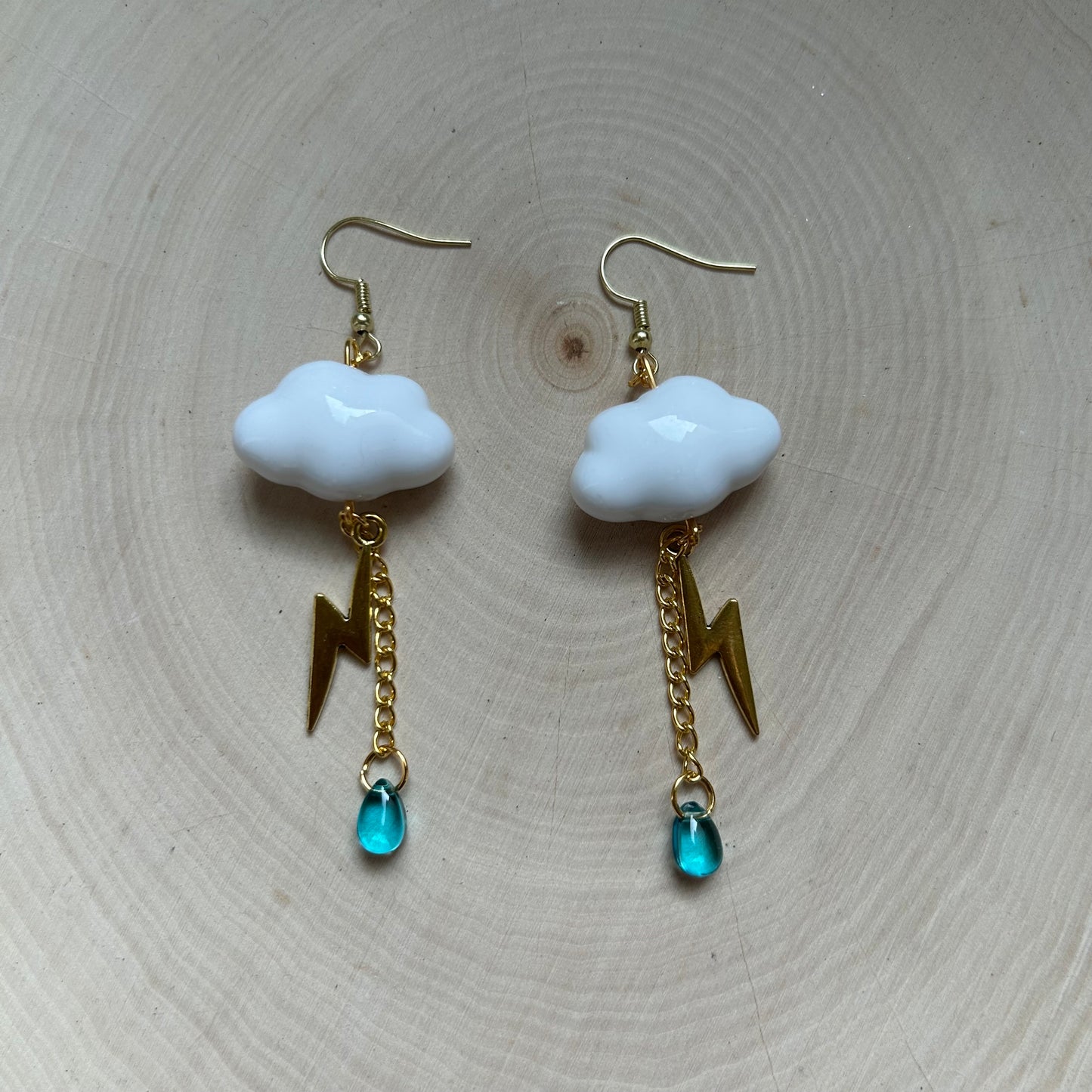 Gold Rain Cloud Earrings