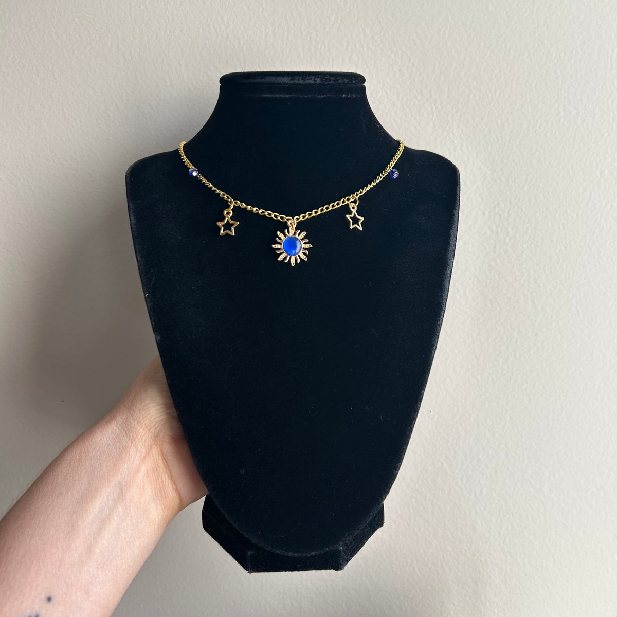Blue Sunburst Necklace