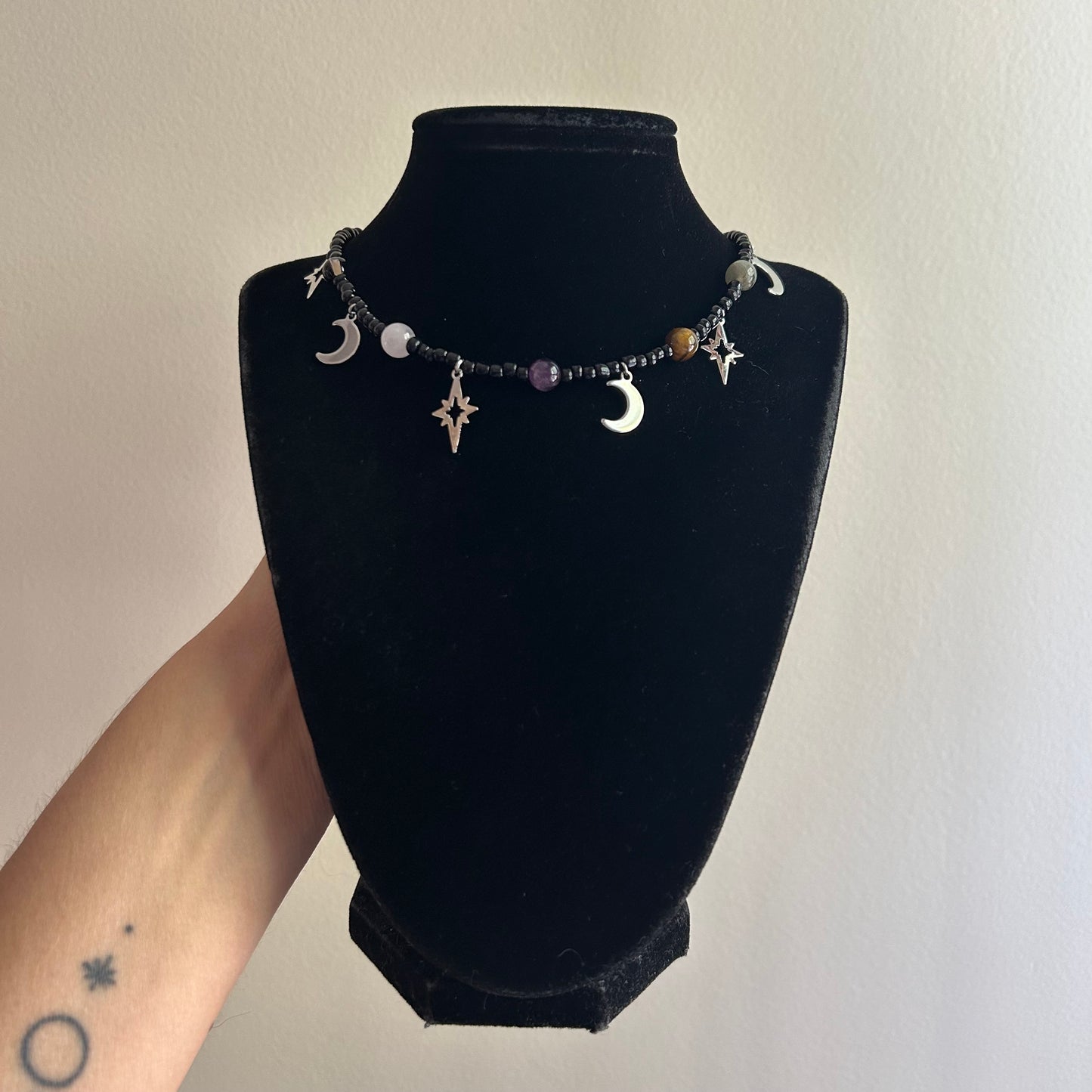 Celestial Mixed Crystal Beaded Necklace