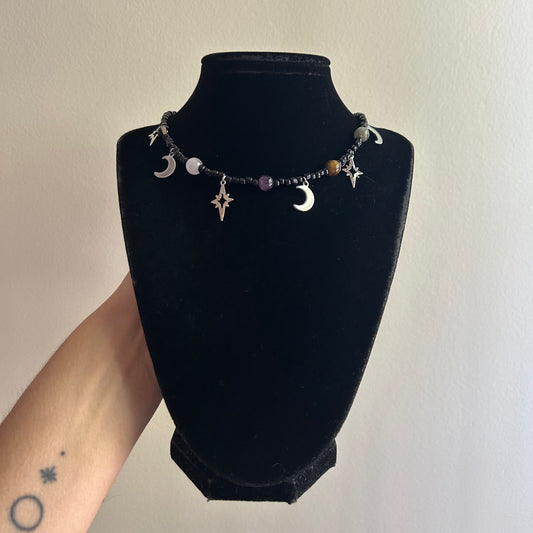 Celestial Mixed Crystal Beaded Necklace