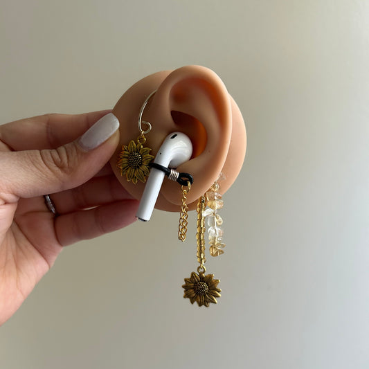 Citrine Sunflower AirPod Ear Cuffs
