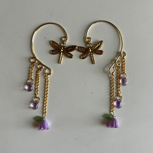 Lavender Garden Ear Cuffs