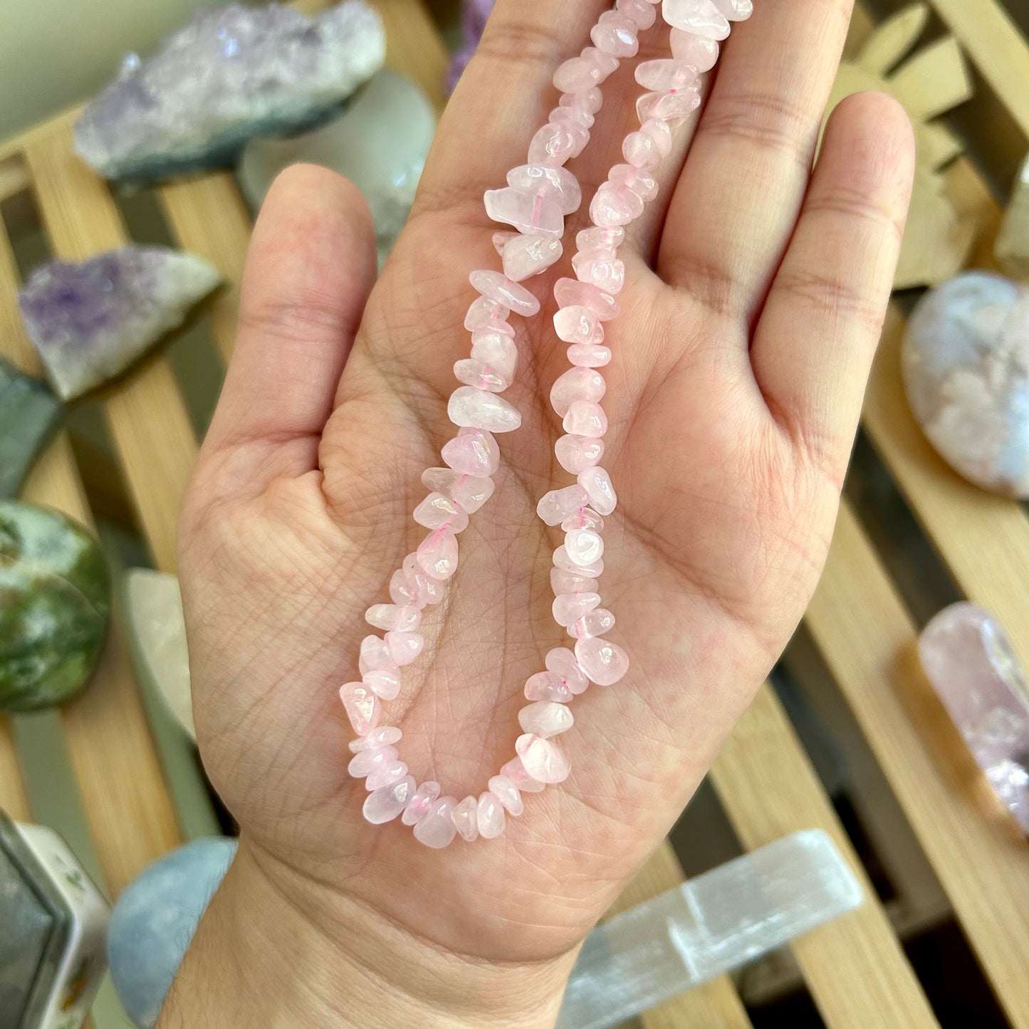 Rose Quartz Crystal Choker