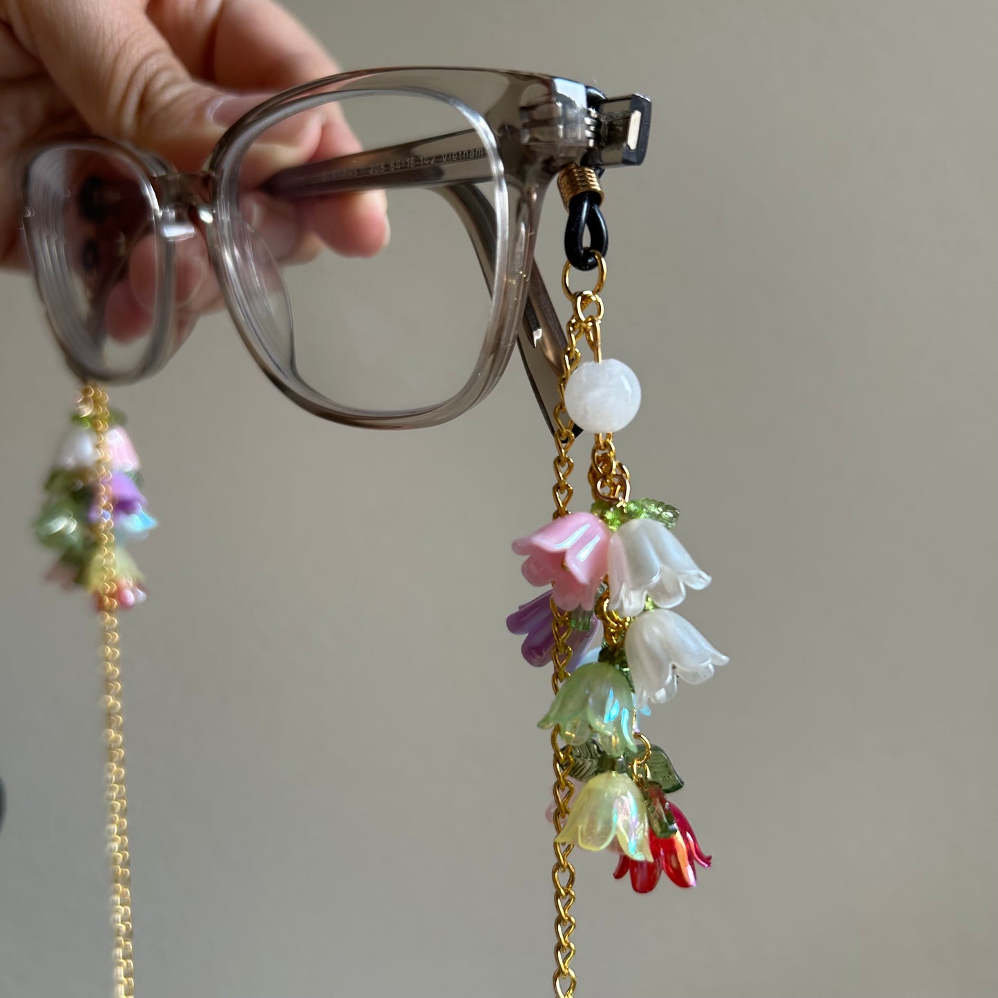 Rainbow Moonstone Bell Flower Glasses Chains