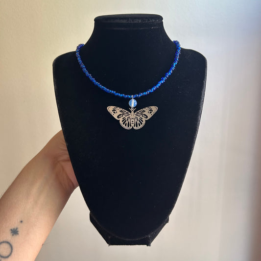 Opalite Butterfly Beaded Necklace