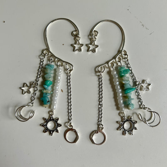 Celestial Amazonite LOOP Earplug Ear Cuffs *LOOPS NOT INCLUDED*