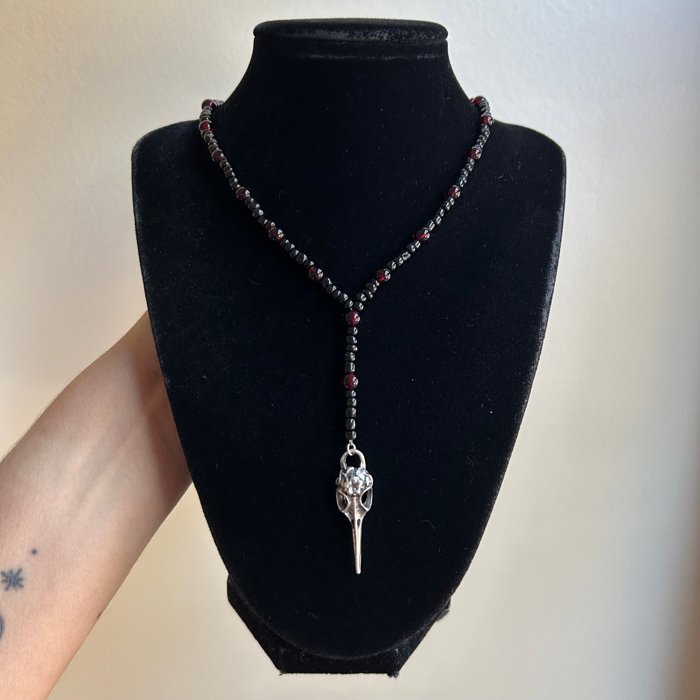 Bird Skull Lariat Necklace