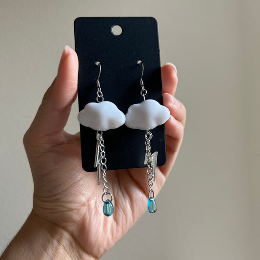 Silver Rain Cloud Earrings