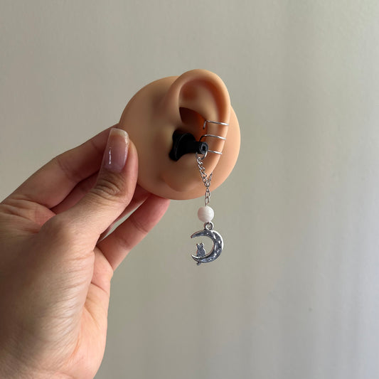 Moonstone Cat Earplug Ear Cuffs