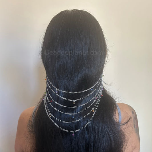 Rainbow Dragonfly Veil Ear Cuffs