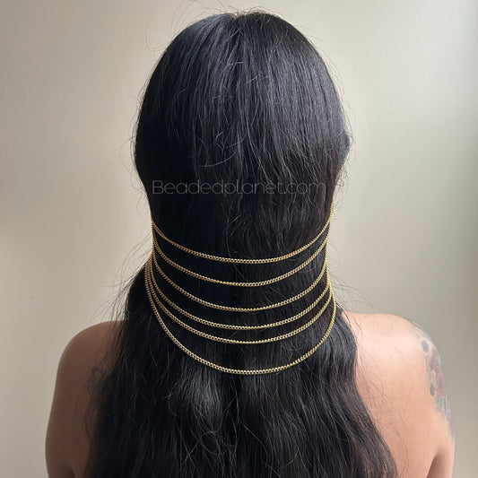 Gold Starburst Veil Ear Cuffs