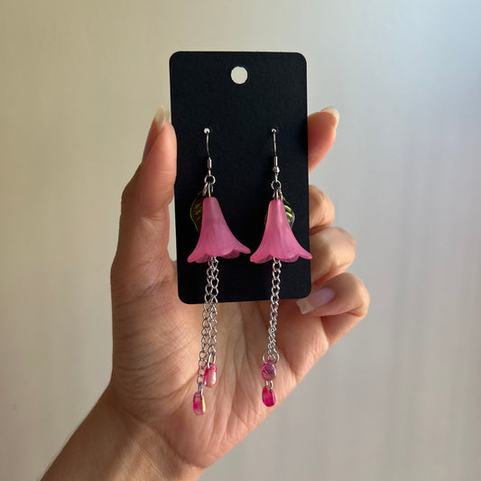 Pink Tulip Earrings