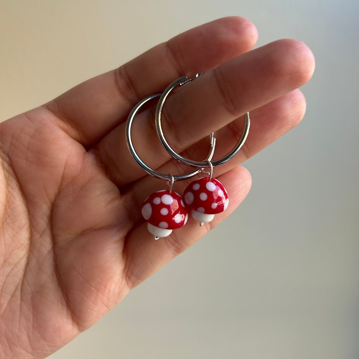 Mushroom Hoop Earrings