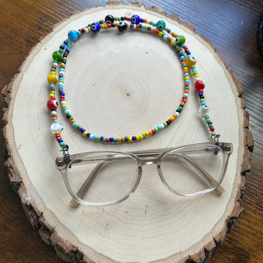 Beaded Evil Eye Glasses Chain