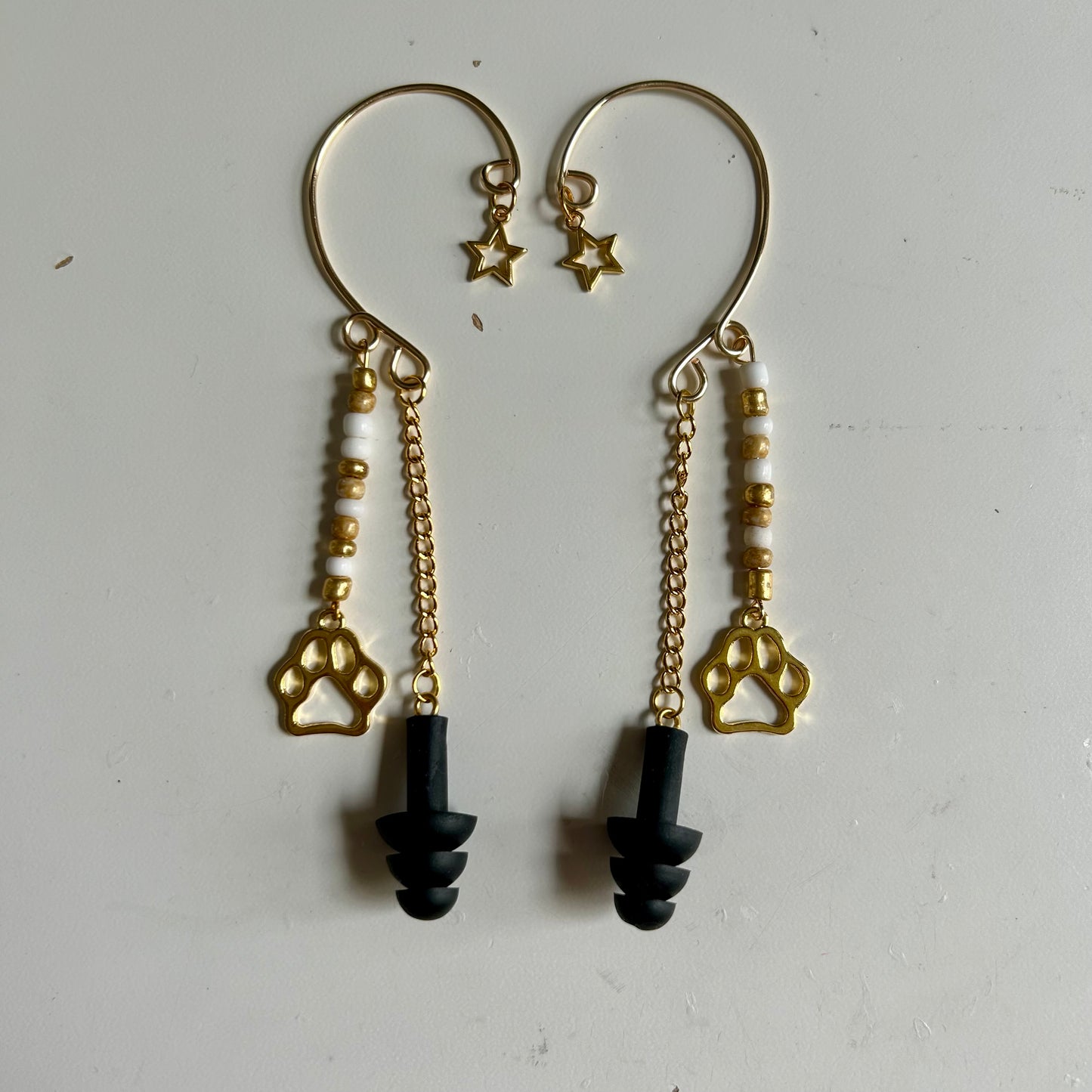 Paw Print Earplug Ear Cuffs