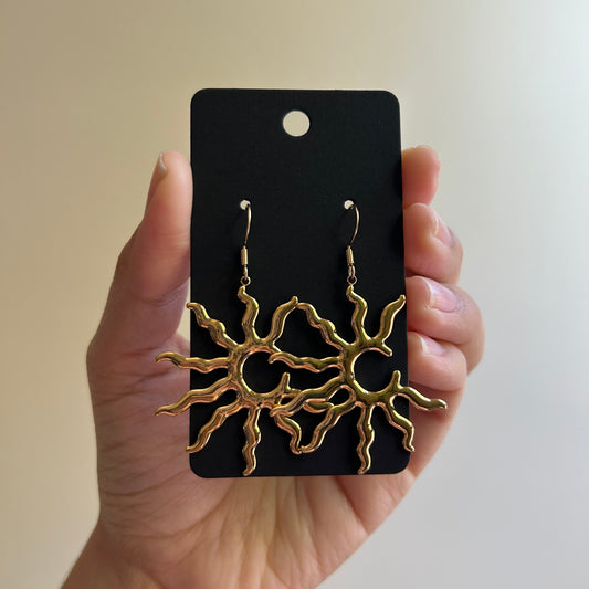 Gold Boho Sun Earrings