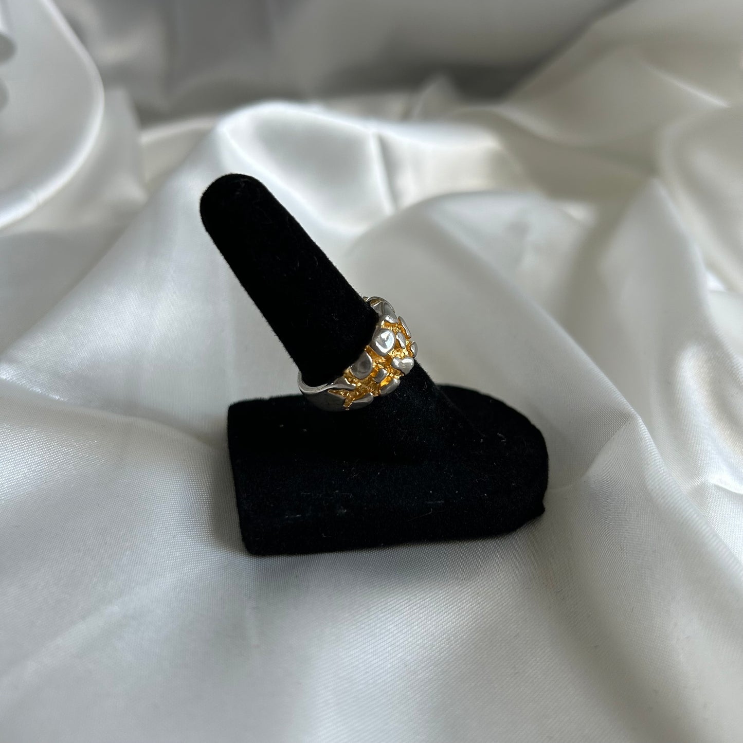 Two Tone Gold Nugget Ring (Size US 5.5)