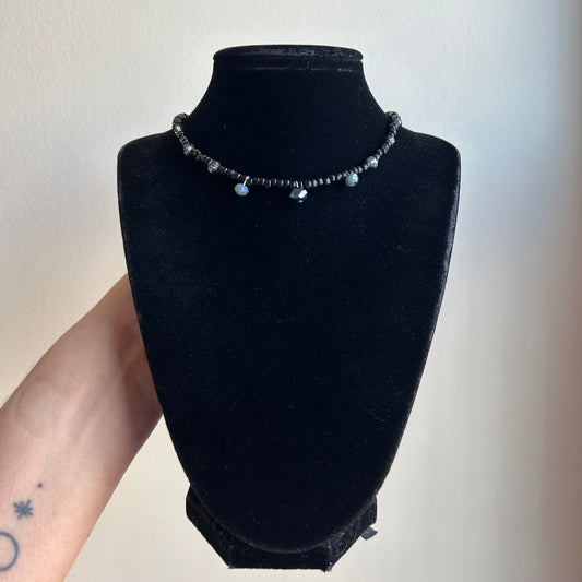 Dark Sparkle Beaded Necklace