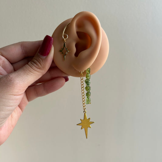 Peridot Star Ear Cuffs