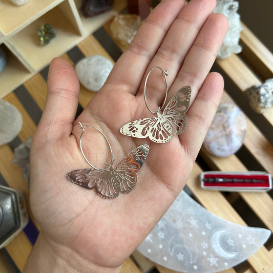 Butterfly Hoop Earrings