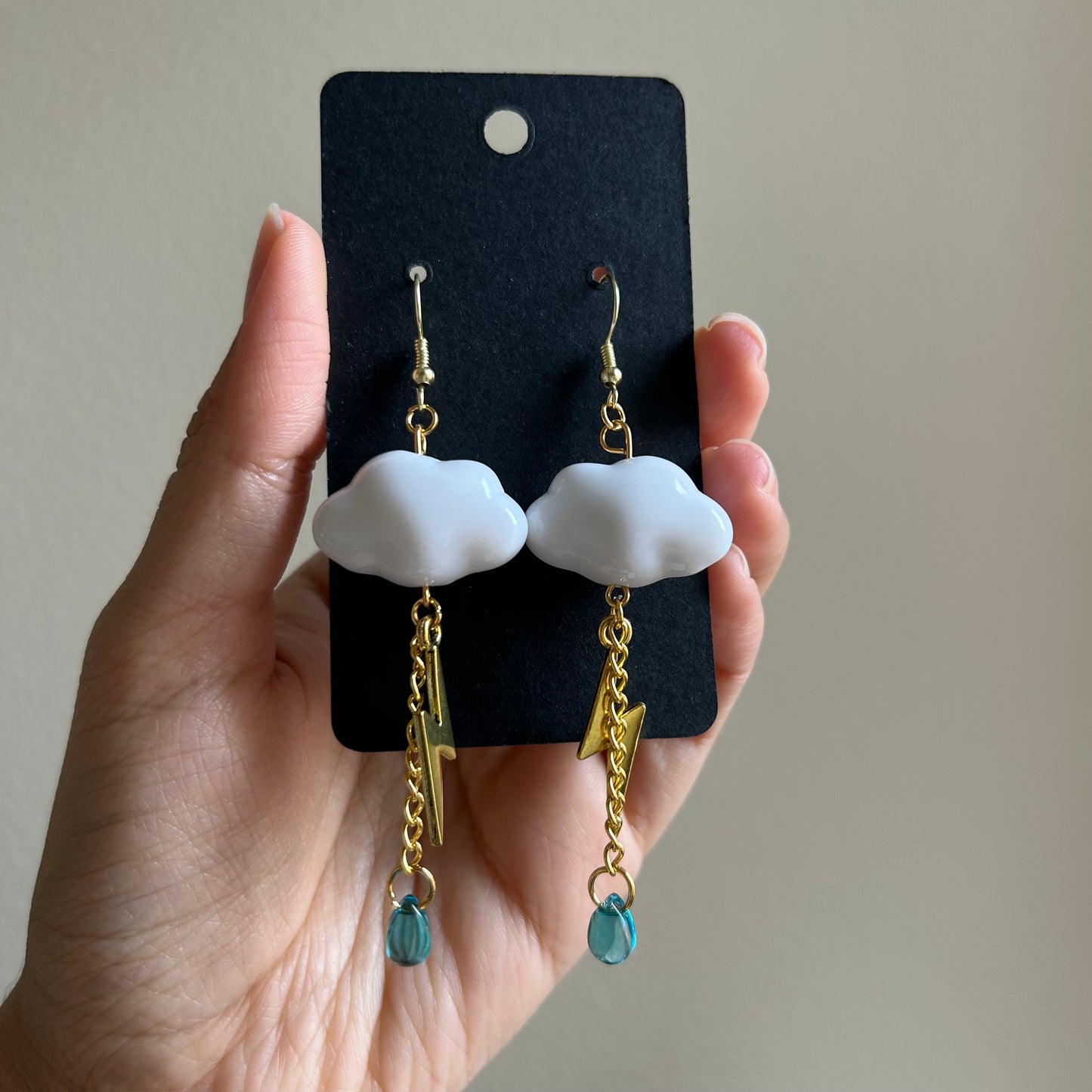 Gold Rain Cloud Earrings