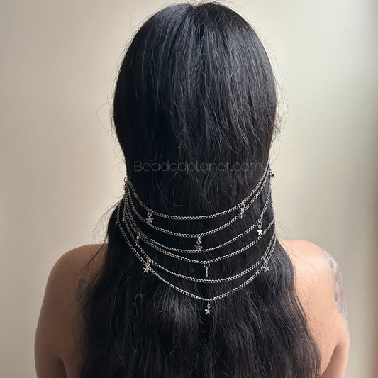 Starry Rose Quartz Veil Ear Cuffs