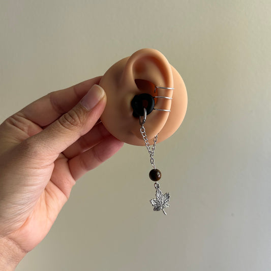 Tigers Eye Leaf LOOP Ear Cuffs *LOOPS NOT INCLUDED*