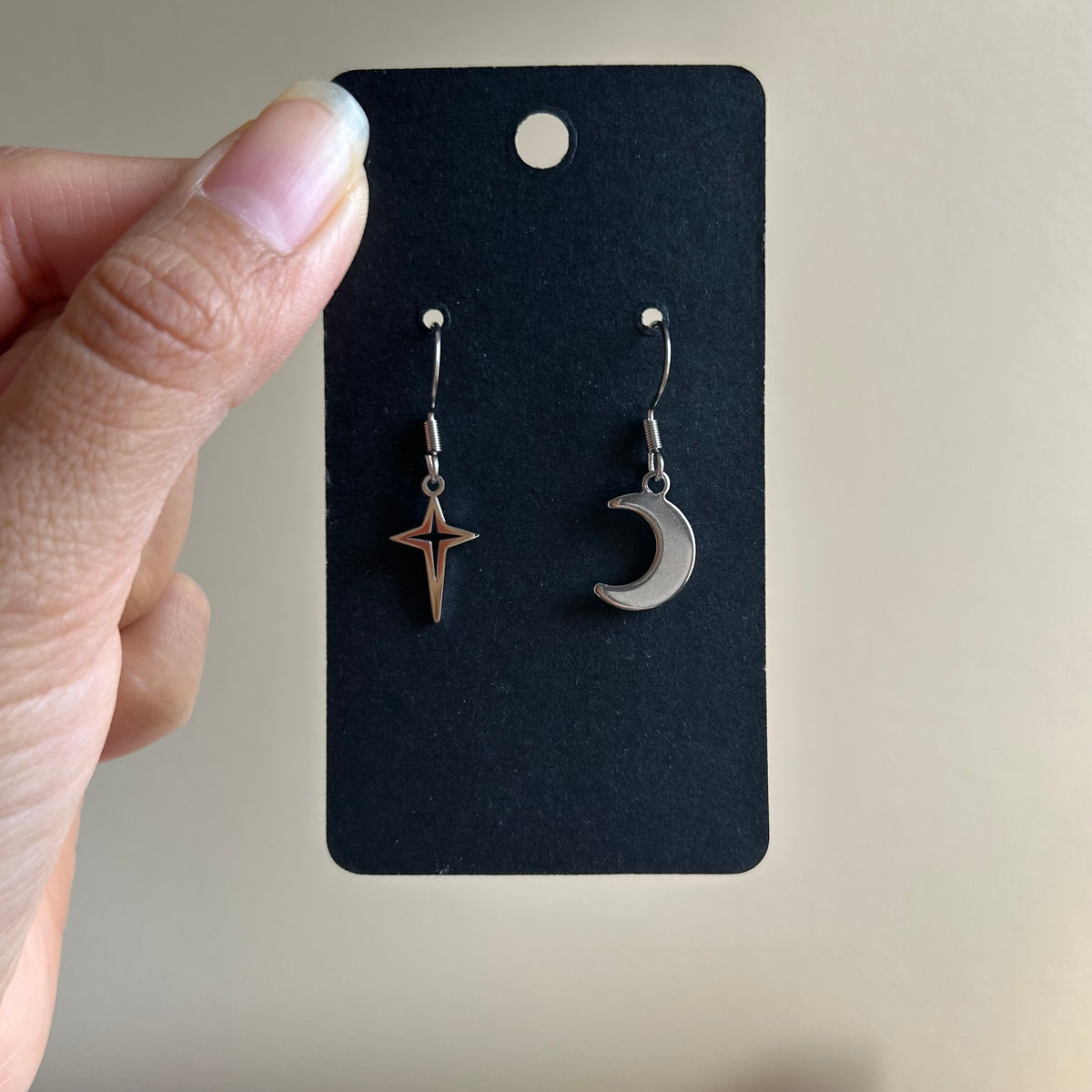 Mismatched Moon and Star Earrings