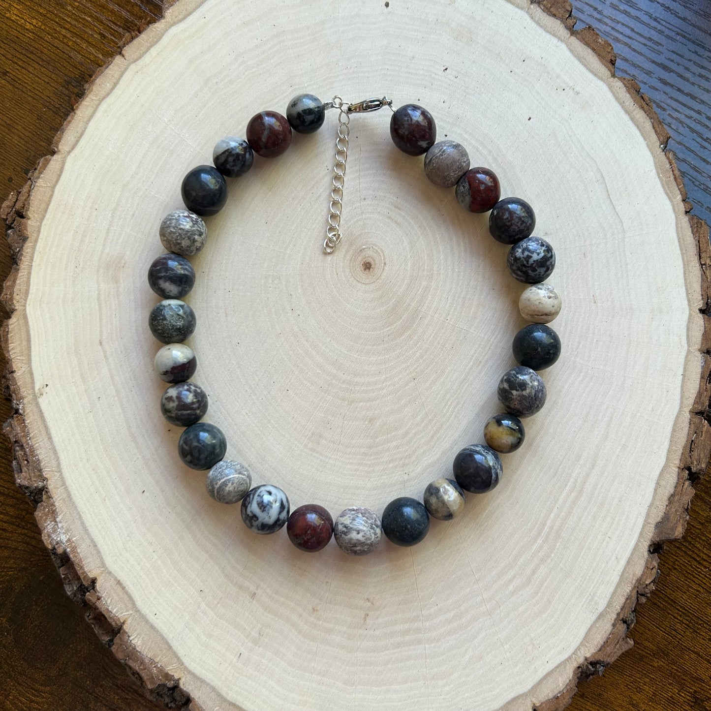 Round Agate Beaded Choker