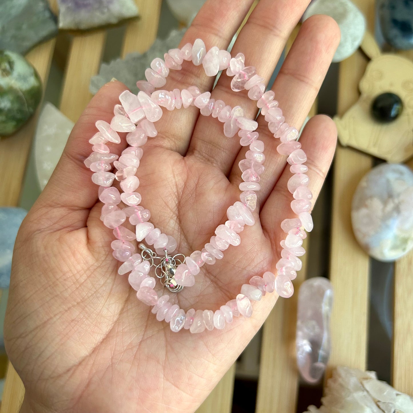 Rose Quartz Crystal Choker