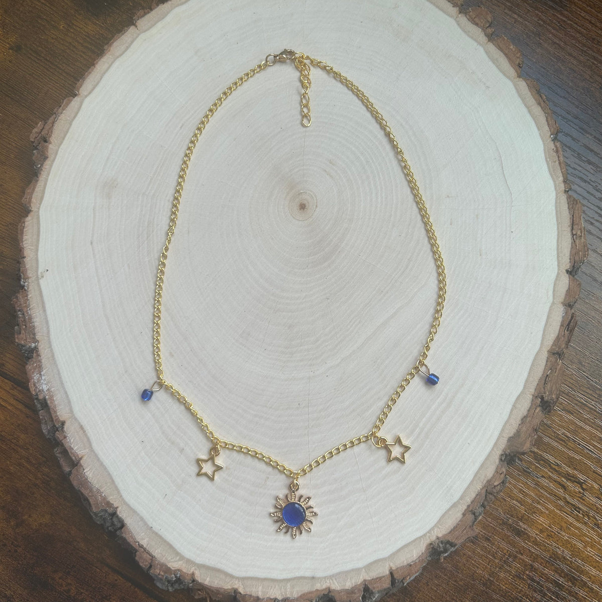 Blue Sunburst Necklace