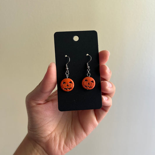 Orange Jack-O-Lantern Earrings