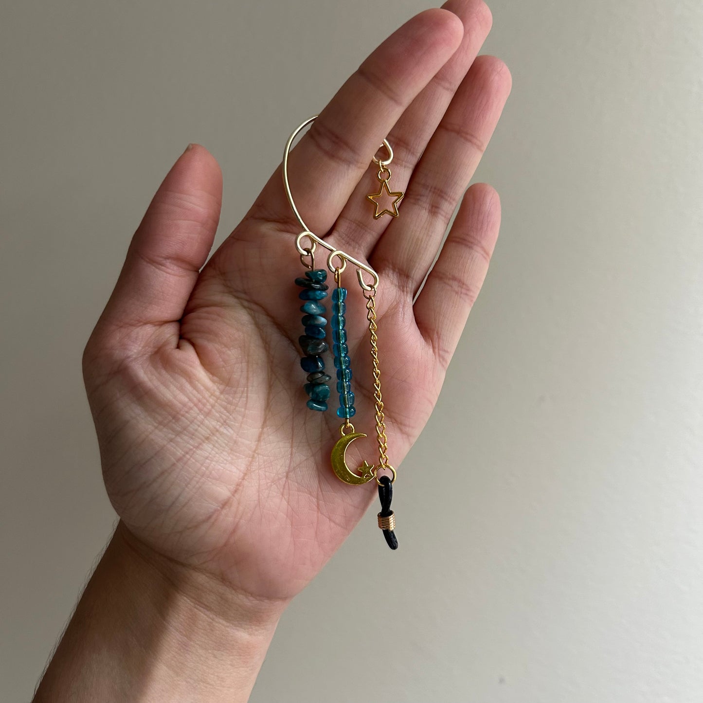 Blue Apatite Moon AirPod Ear Cuffs