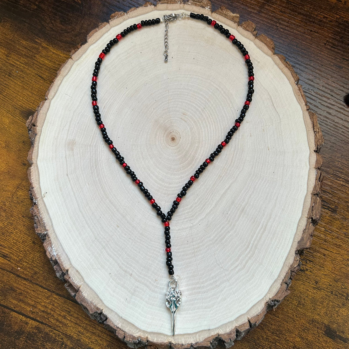 Bird Skull Lariat Necklace