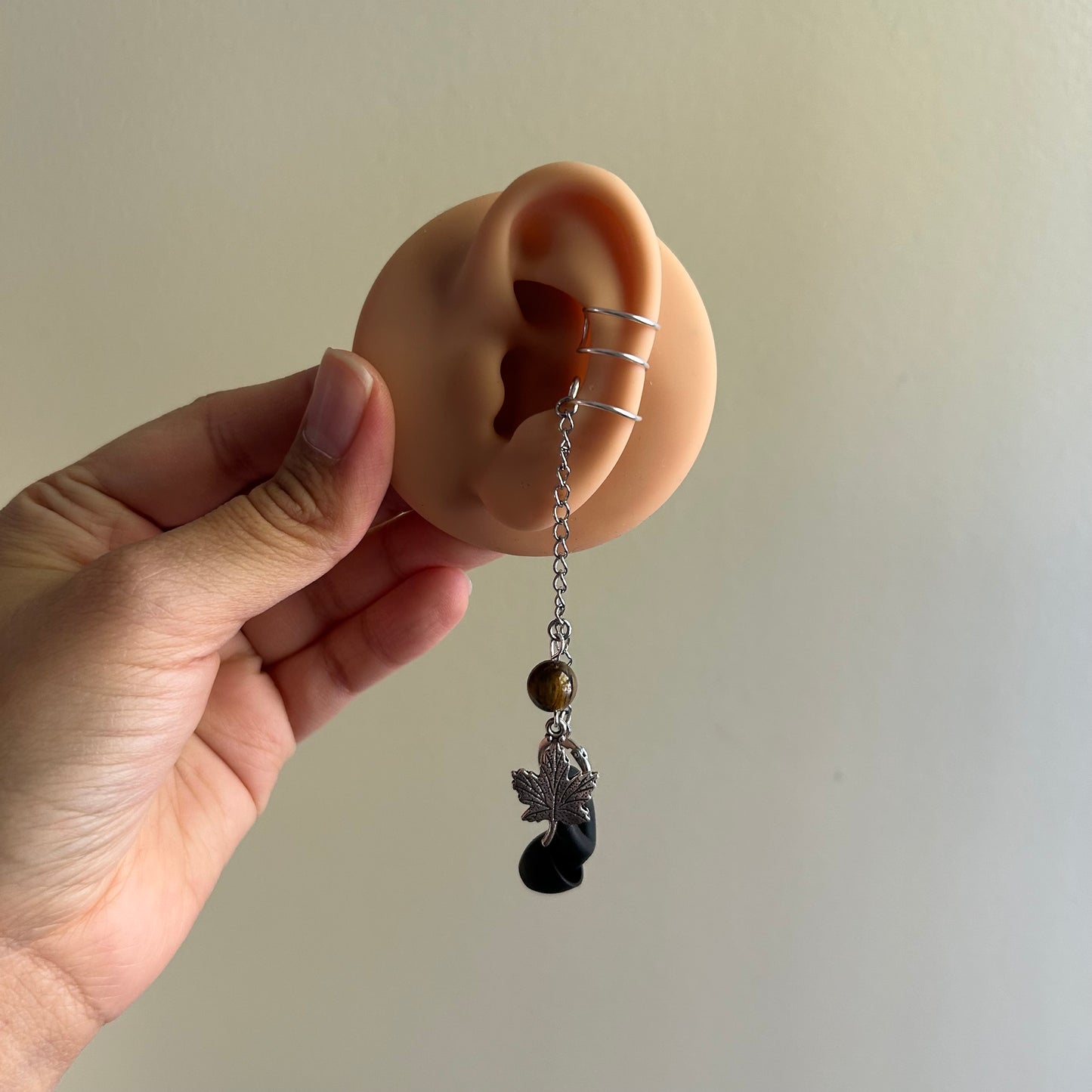 Tigers Eye Leaf LOOP Ear Cuffs *LOOPS NOT INCLUDED*