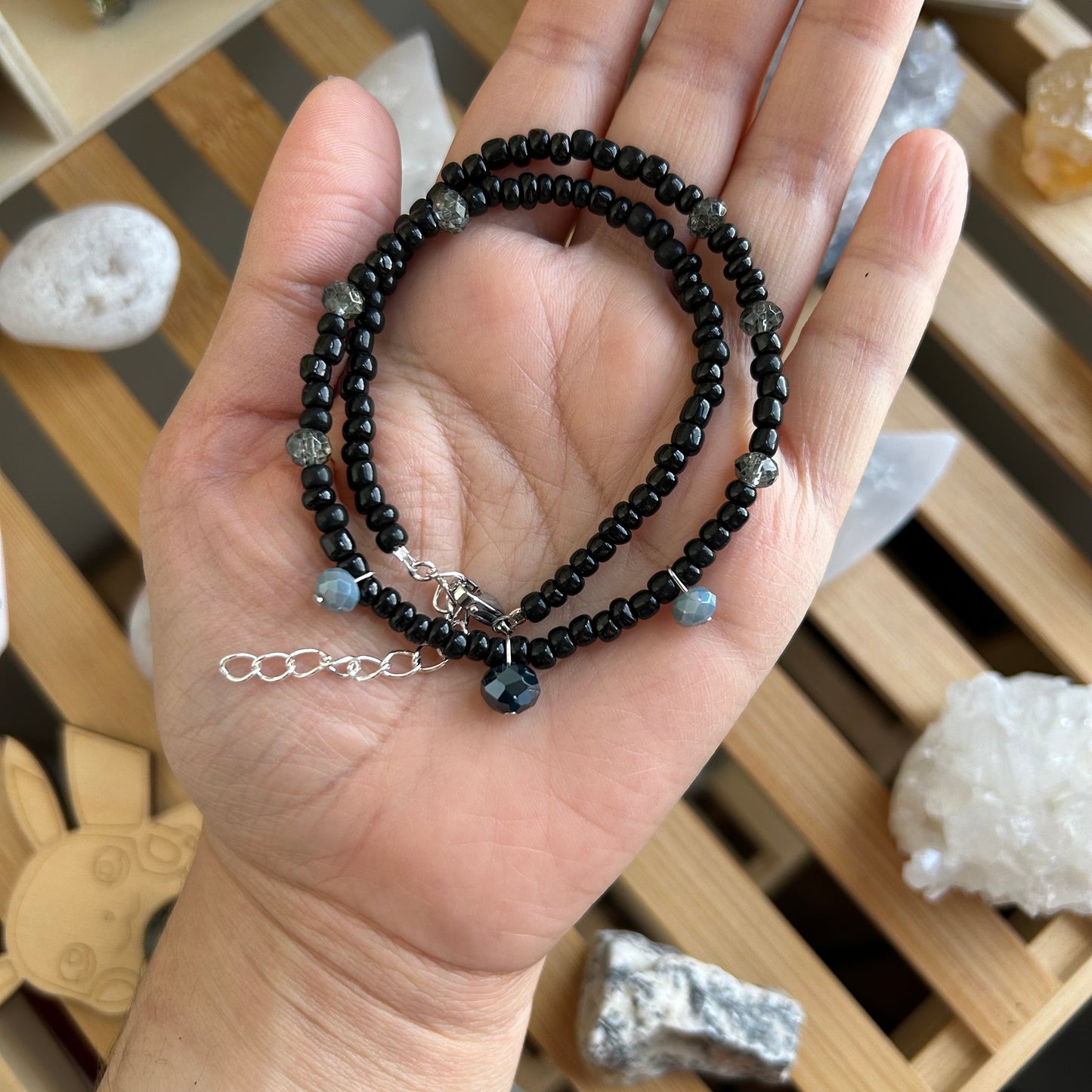Dark Sparkle Beaded Necklace