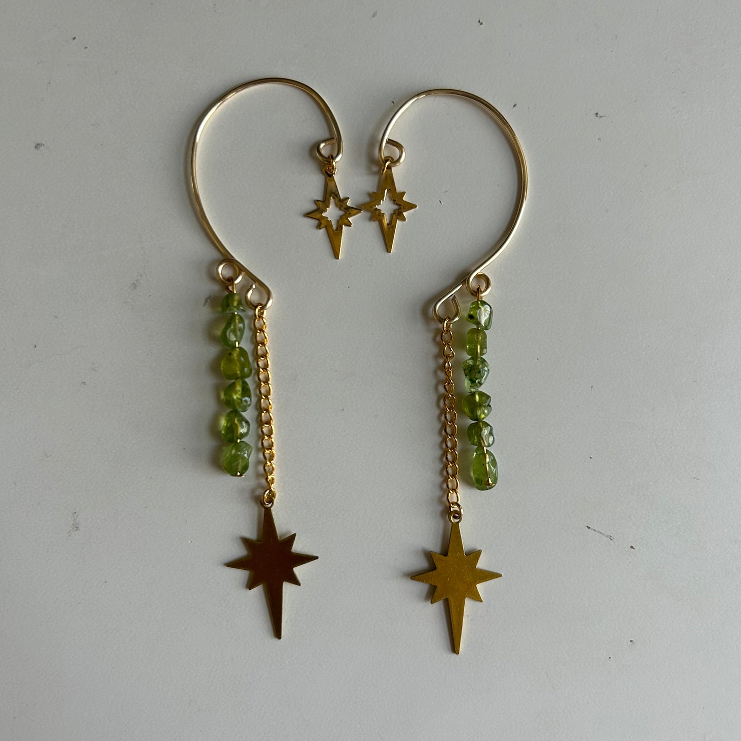 Peridot Star Ear Cuffs